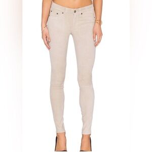 NWOT Rag & Bone Nude Lamb Leather Skinny Jeans Size 26